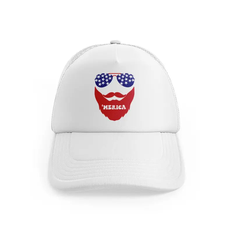 america 2-01-white-trucker-hat