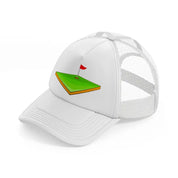 golf field white trucker hat