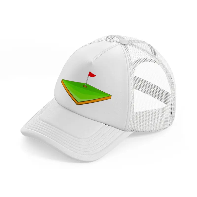 golf field-white-trucker-hat