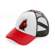 tampa bay buccaneers boat emblem-red-and-black-trucker-hat
