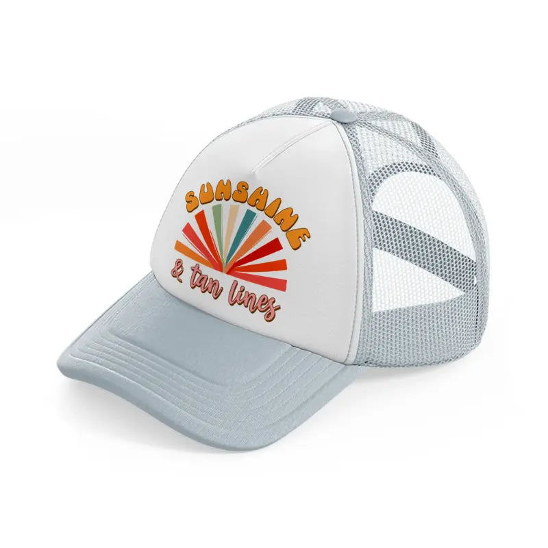 sunshine & tan lines-grey-trucker-hat
