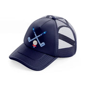 golf sticks with ball-navy-blue-trucker-hat