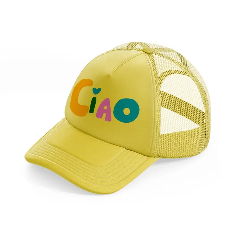 cute ciao-gold-trucker-hat