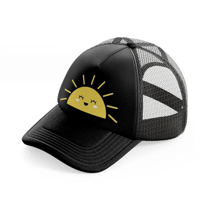 sunny face-black-trucker-hat