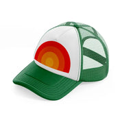 sunset abstract green and white trucker hat