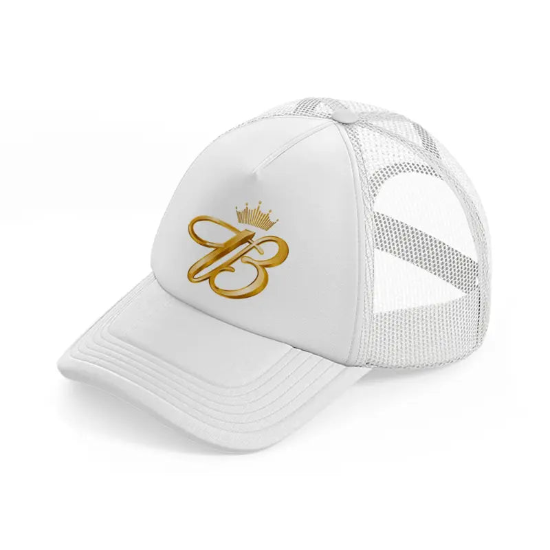 b symbol-white-trucker-hat