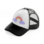 rainbow cloud-black-and-white-trucker-hat