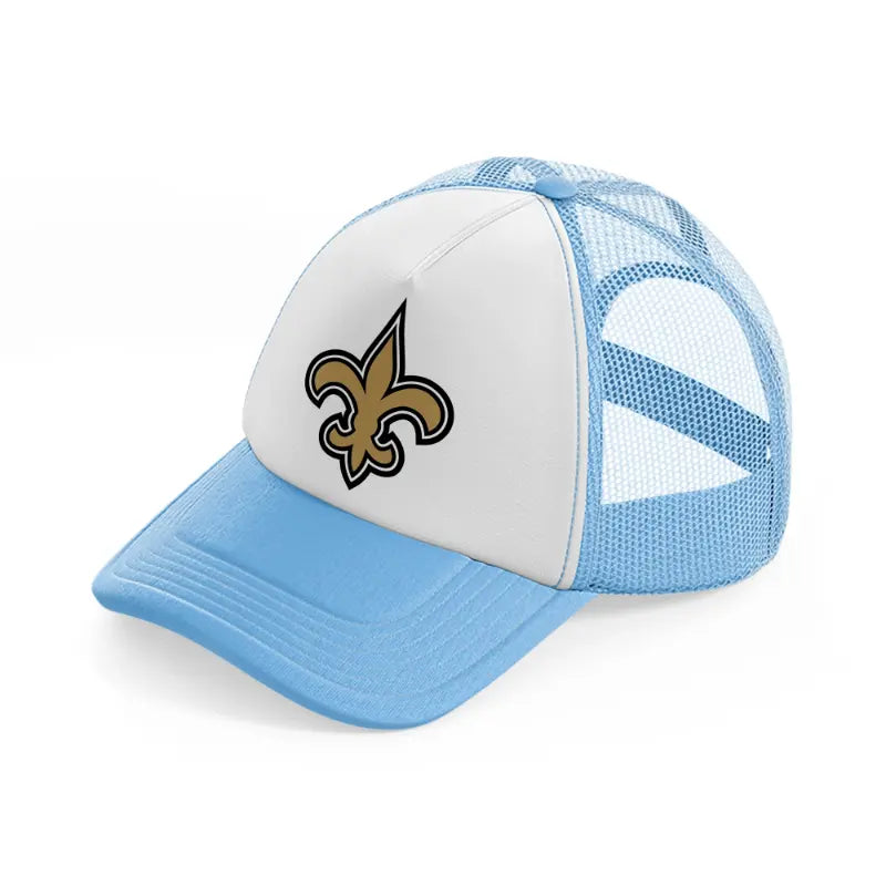 new orleans saints emblem-sky-blue-trucker-hat