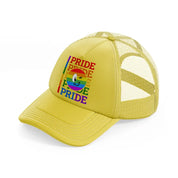 pride smiley-gold-trucker-hat