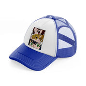 demon slayer-blue-and-white-trucker-hat