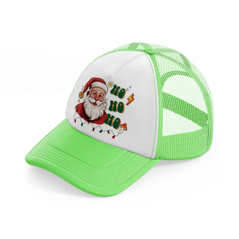 ho ho ho with santa-lime-green-trucker-hat