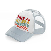 this is my 70's costume grey trucker hat