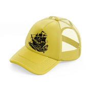 pirate ship-gold-trucker-hat