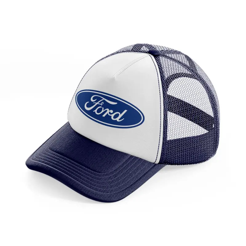 ford simple navy blue and white trucker hat