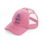 my boat my rules-pink-trucker-hat