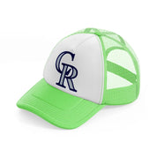 colorado rockies purple-lime-green-trucker-hat
