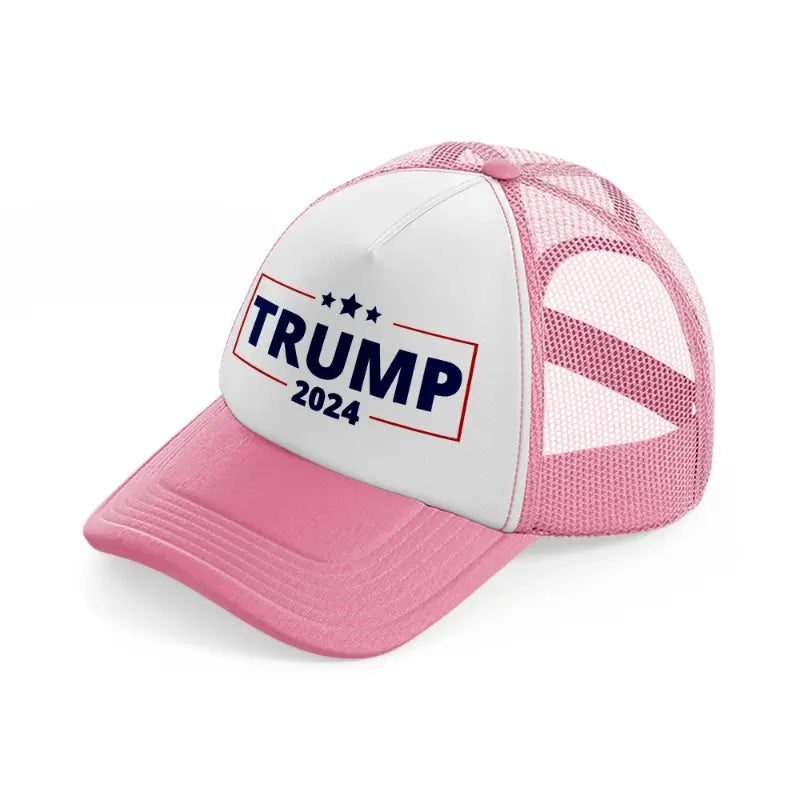 Trump 2024 pink-and-white Trucker Hat