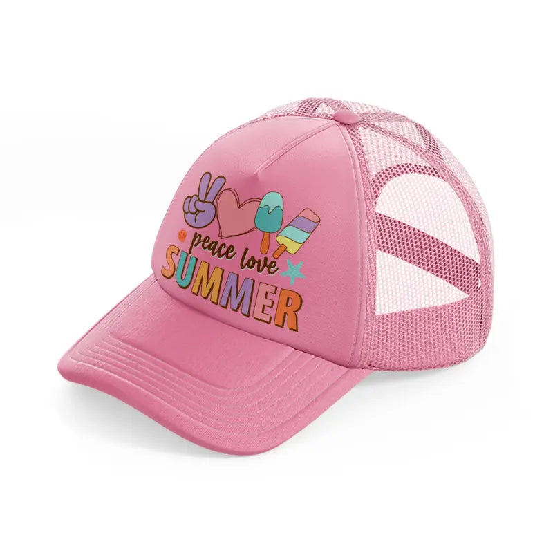 peace love summer-pink-trucker-hat