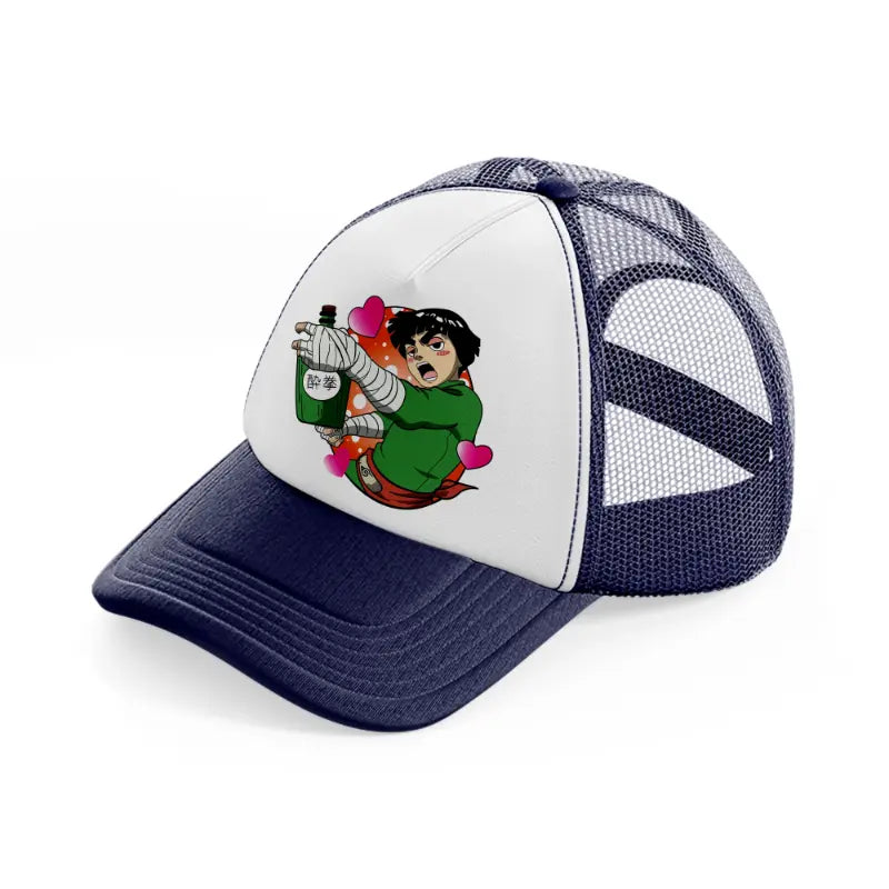 rock lee-navy-blue-and-white-trucker-hat