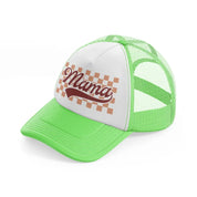 mama ceckerboard pink-lime-green-trucker-hat
