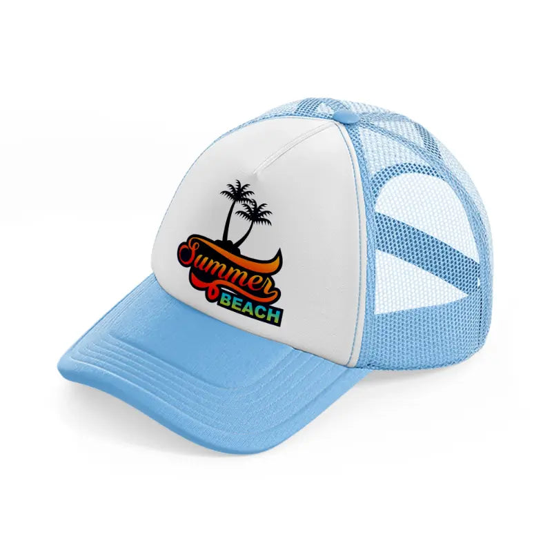 summer beach-sky-blue-trucker-hat