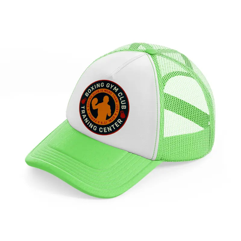 boxing gym club training center lime green trucker hat