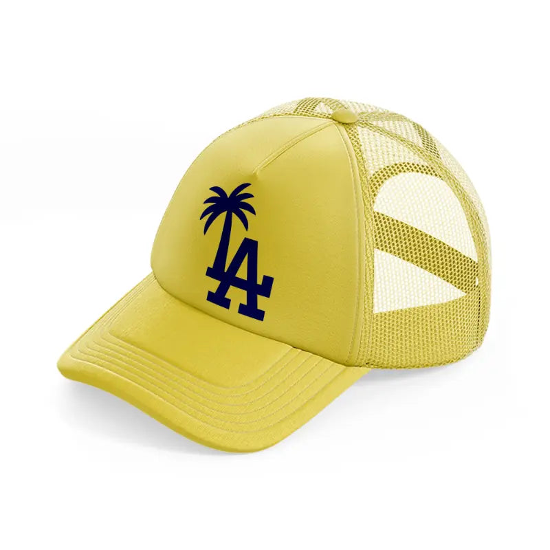 la palm tree gold trucker hat