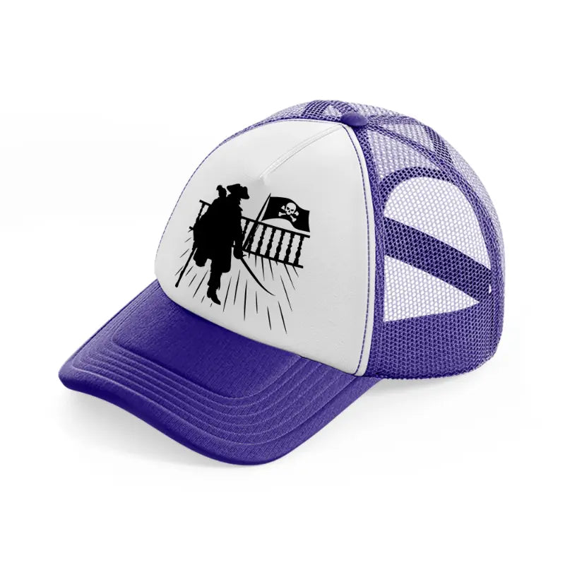 captain vector purple trucker hat