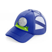 golf ball white blue trucker hat