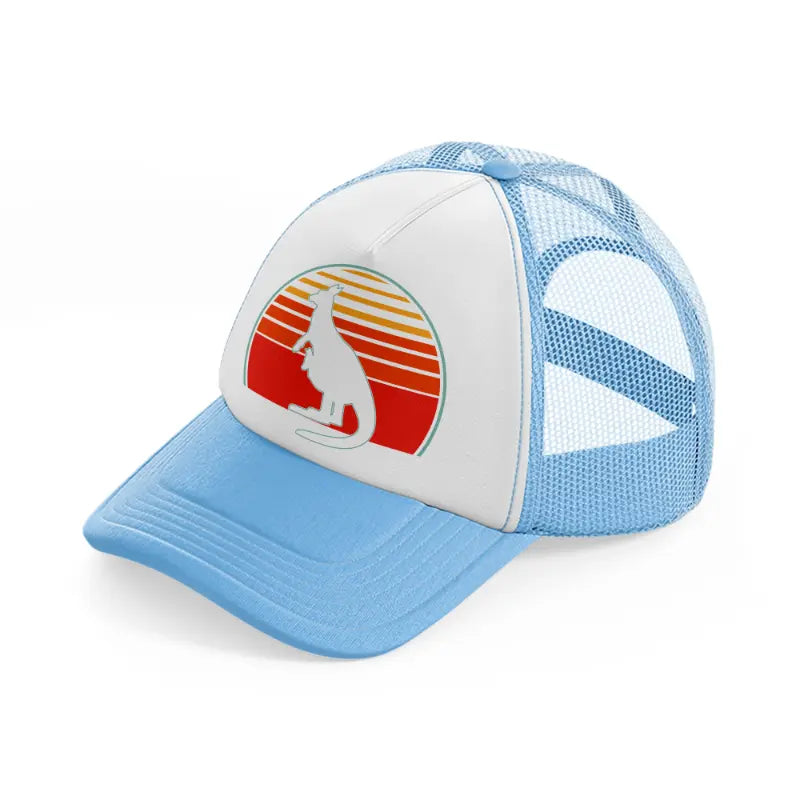 kangaroo retro vintage 80s style-sky-blue-trucker-hat