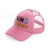 son of a beach-pink-trucker-hat