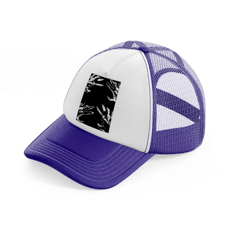 ghost hands-purple-trucker-hat