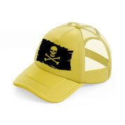 pirate flag gold trucker hat