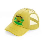 summer vibes lime-gold-trucker-hat