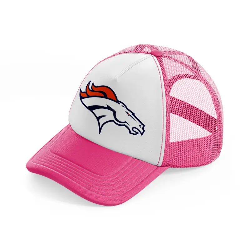 denver broncos emblem-neon-pink-trucker-hat