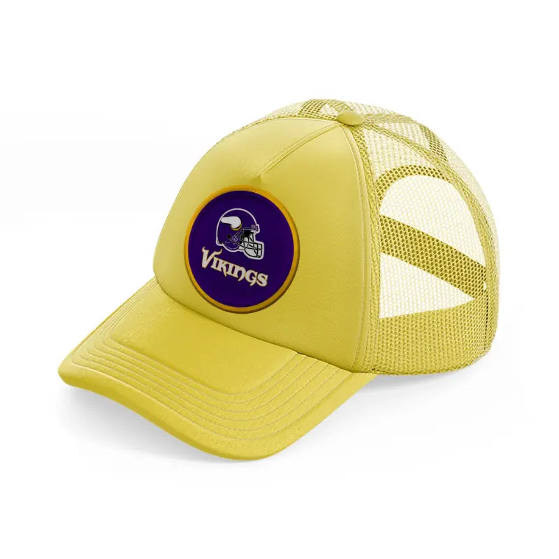 minnesota vikings badge-gold-trucker-hat