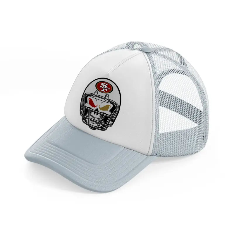 49ers skeleton helmet-grey-trucker-hat