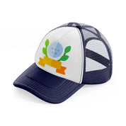 golf ball color-navy-blue-and-white-trucker-hat
