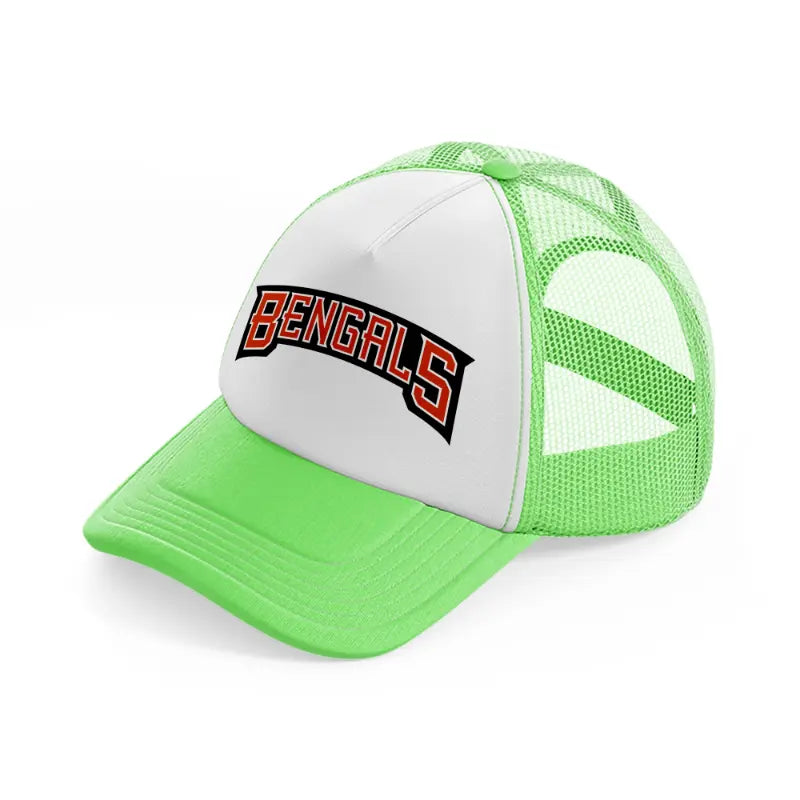 cincinnati bengals text-lime-green-trucker-hat