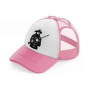 pirate with rifle pink and white trucker hat