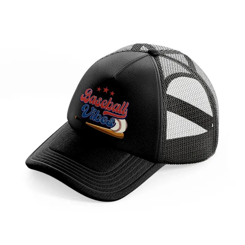 baseball vibes red-black-trucker-hat
