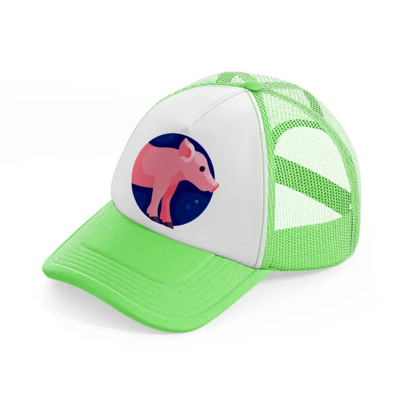 chinese zodiac (4) lime green trucker hat