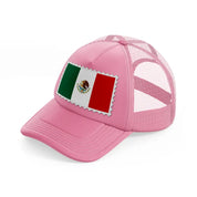 mexico stamp-pink-trucker-hat