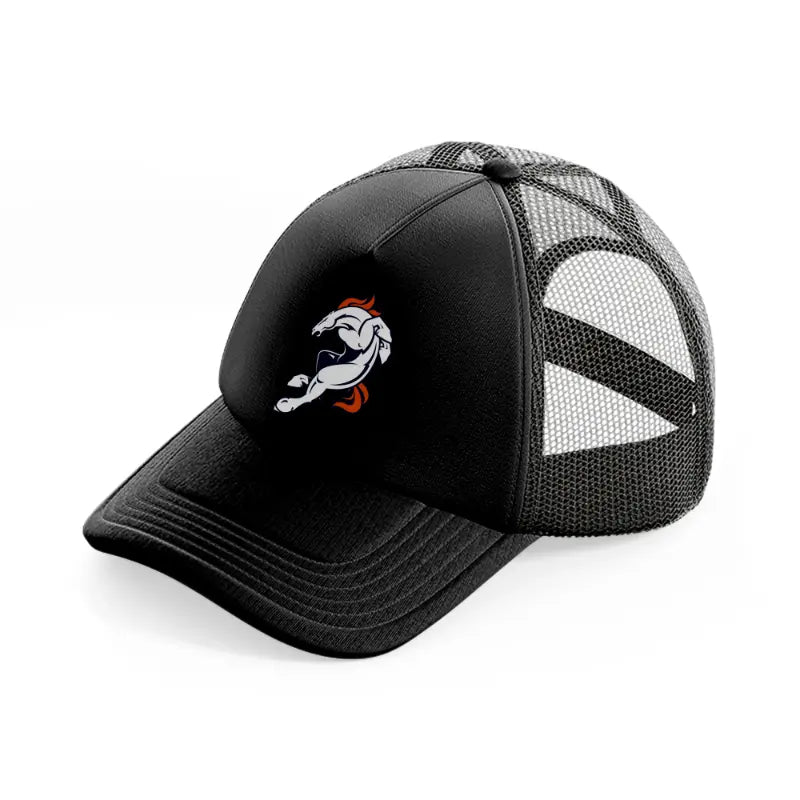 denver broncos full logo-black-trucker-hat
