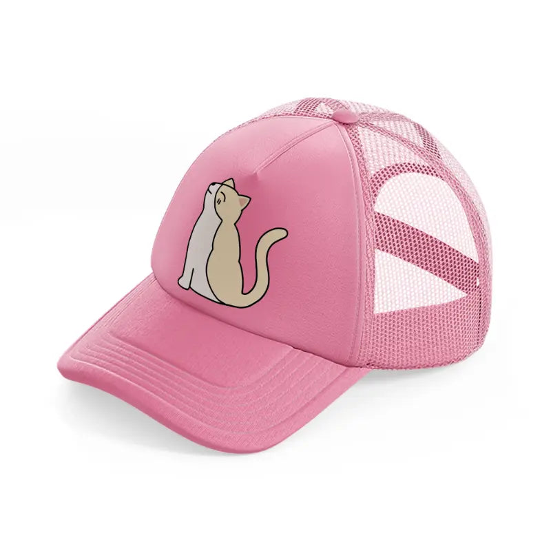 smiley cat pink trucker hat