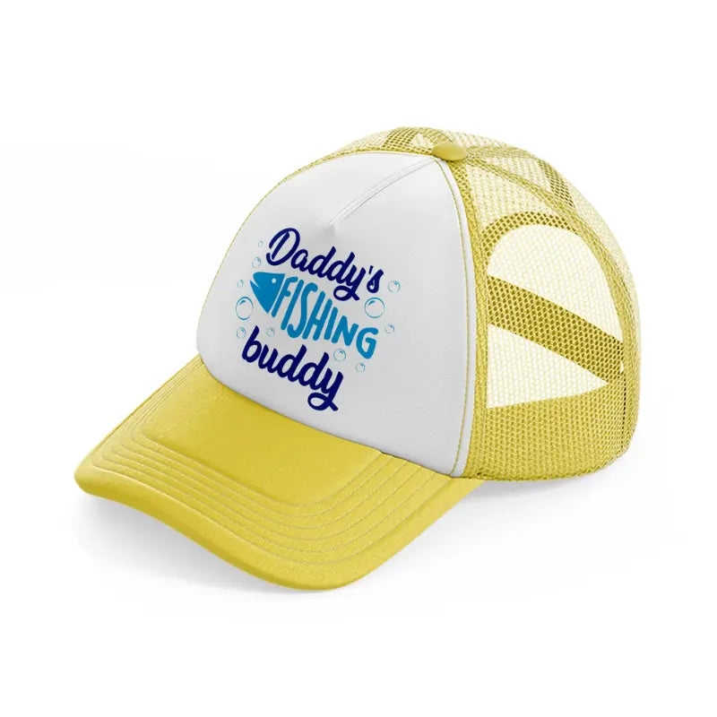 daddy's fishing buddy blue yellow trucker hat