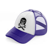 dark skull with helmet art-purple-trucker-hat