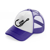 gone fishing hook-purple-trucker-hat