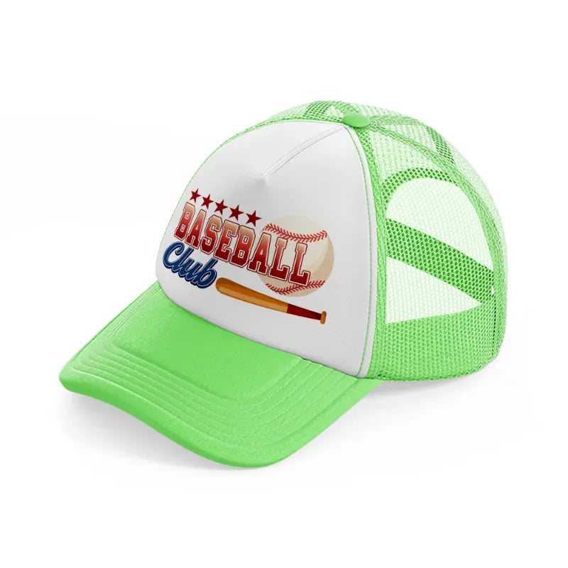 baseball club lime green trucker hat