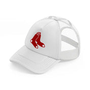 red sox emblem white trucker hat